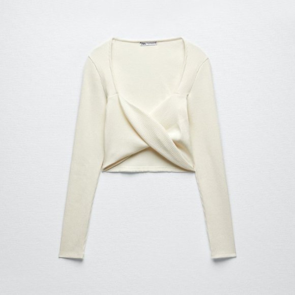 Zara long sleeved crop top